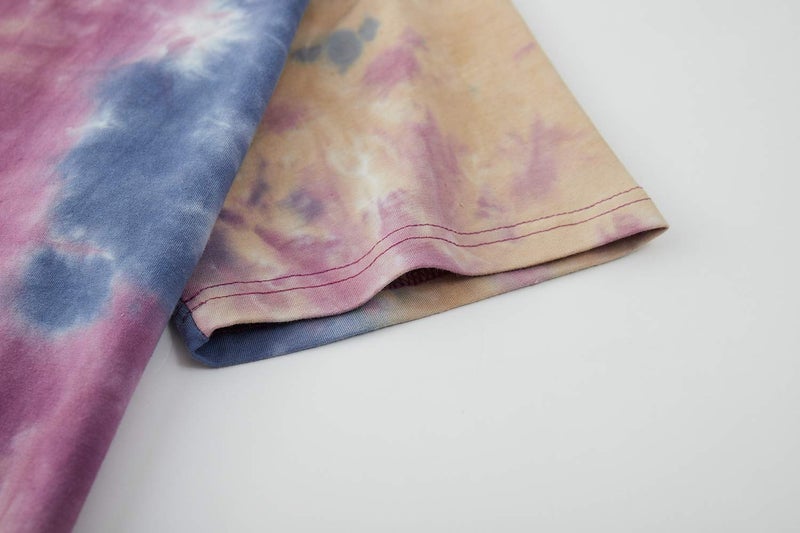 KLIEGOU Men's Hip hop Tie Dye Short Sleeve T-Shirt (K272 Yellow/Purple, Large) - Image 4